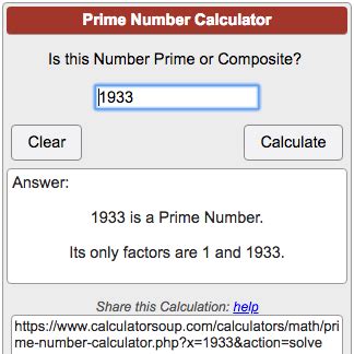 Prime Number Calculator.